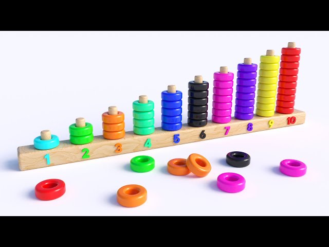 Learning Numbers & Counting Educational Color Ring Toy | Video For Toddlers | 123kidstv