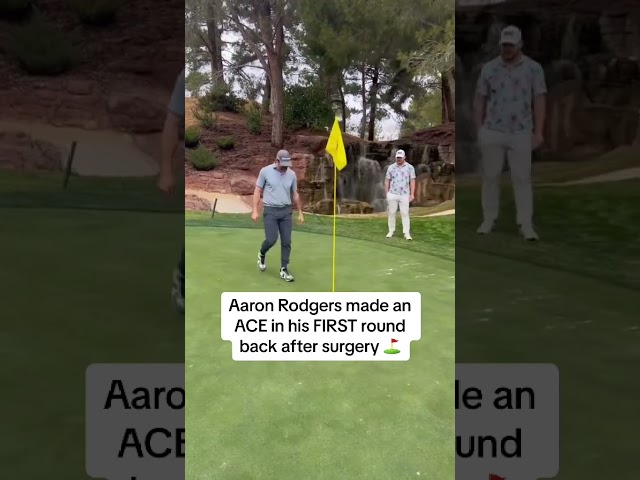 Aaron Rodgers hit a hole in one?! 👀 (via @New York Jets/TT) #shorts