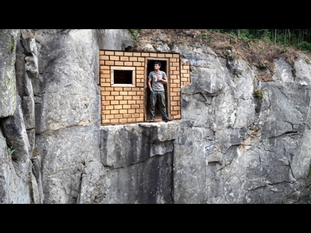 I Spend 90 Days To Build SECRET SURVIVAL SHELTER On Cliff - FULL VIDEO