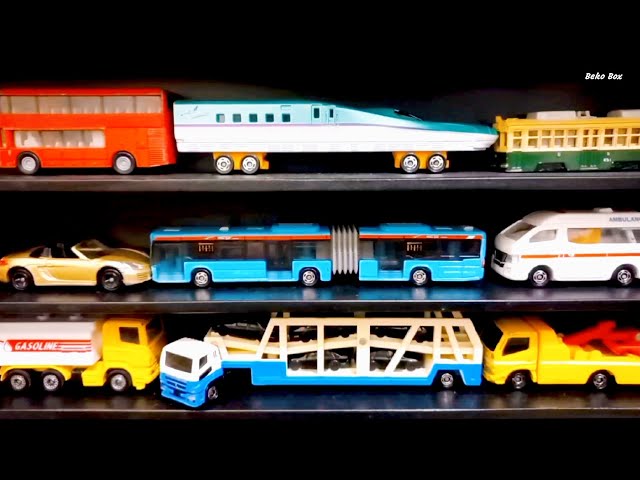 Double Decker Bus, Bullet Train, Electric Train, Ambulance, Sport Car, Car Transporter, Tanker Truck