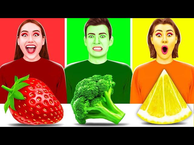 Food of The Same Colors Challenge  Funny Moments by PaRaRa Challenge