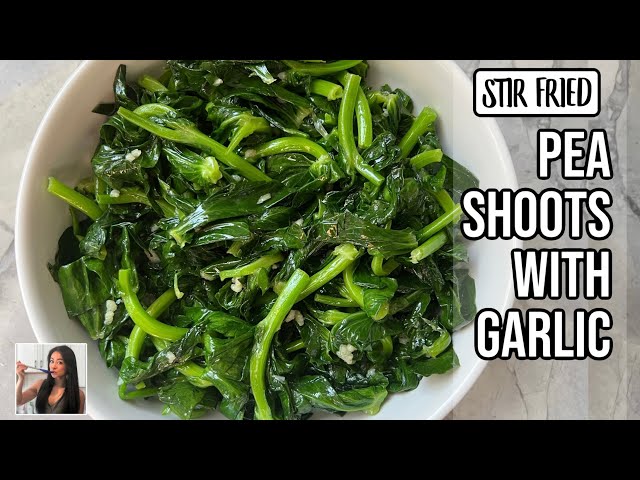 🥬 Stir Fried Pea Shoots with Minced Garlic Recipe (蒜蓉炒豆苗) | Rack of Lam