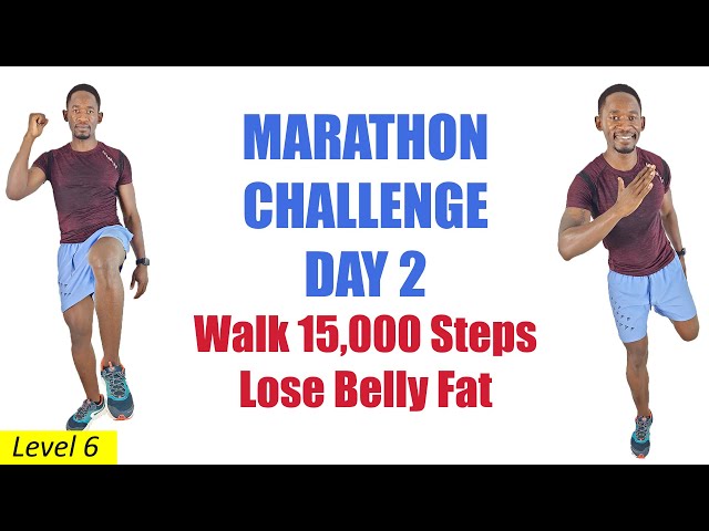 MARATHON CHALLENGE DAY 2: 2-HOUR Walking and Running Workout for Fast Belly Fat Loss
