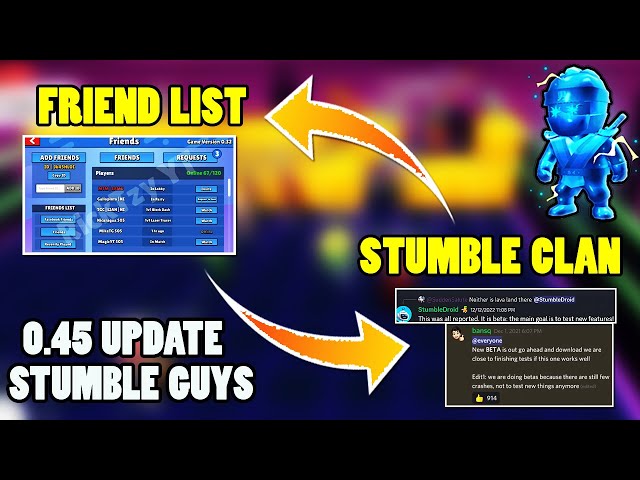 0.45 Update Friends List | New Clan Update Leaks In Stumble Guys | Stumble Guys 0.45 Update Leaks