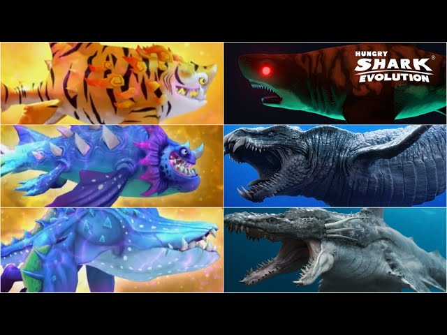 ALL HUNGRY SHARK EVOLUTION IN REAL LIFE - NEW 2021 (SHAR-KHAN AARON ABYSSAURUS)