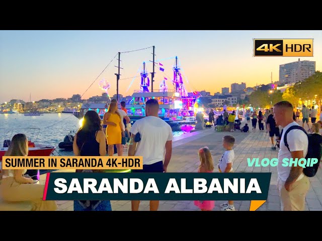 SARANDA, ALBANIA SUMMER SEASON ⭐🌊 WALKING TOUR WITH SUBTITLES - SARANDE SHQIPERI【4K HDR】