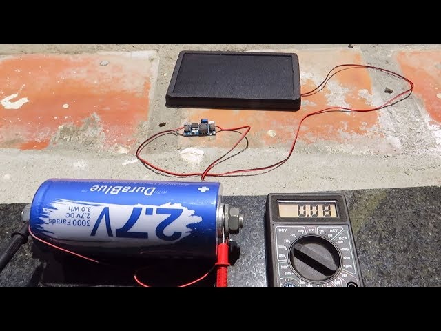 How to charge Super capacitor using 5W Solar panel, Get free energy