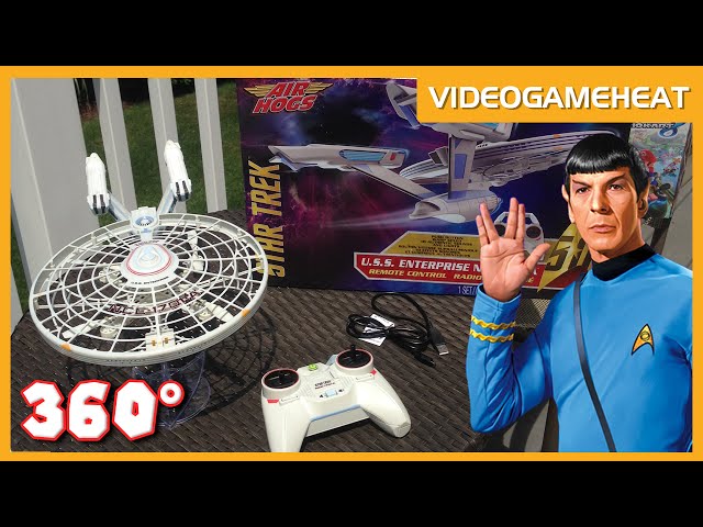 Airhogs STAR TREK ENTERPRISE Flying Drone in 360° VR | Real Life RC Ship Review