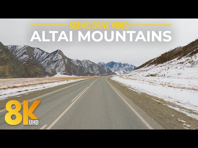 Roads of the Altai Mountains in 8K - Scenic Drive (Altayskoye - Aktash) through Winter Landscapes