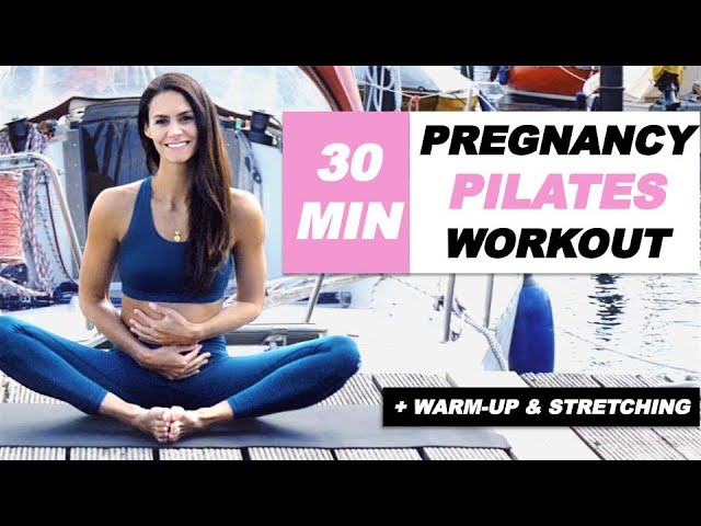 PREGNANCY PILATES WORKOUT 30 MIN | With Warmup & Stretching | For All Trimesters With Instructions!
