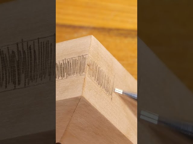 A Hand Cut Splined Miter Joint | ASMR | Woodworking #shorts