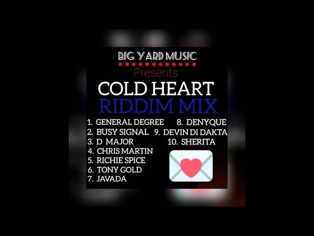 "COLD HEART RIDDIM" (MegaMix) BIG YARD MUSIC (General Degree, Busy Signal, Chris Martin