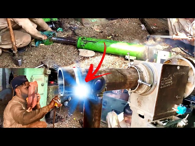 Rebuilding Broken Hydraulic Cylinder | How Amazing Mechanics Fix Broken Excavator Hydraulic Cylinder