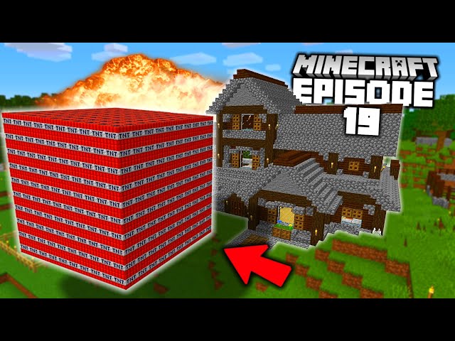 1,000 TNT vs MY OWN HOUSE! (in survival minecraft...)