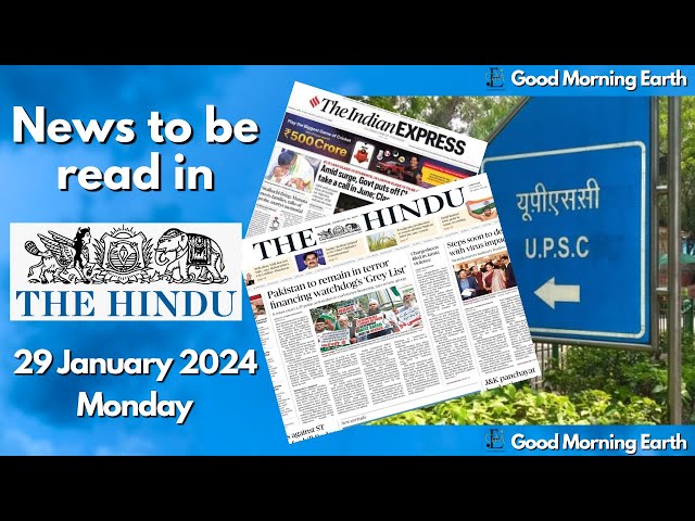 The Hindu Newspaper Analysis | 29 January 2024 | The Hindu Current Affairs | UPSC Editorial Analysis