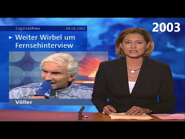 Tagesschau 2003 - Reaktionen auf den legendären TV-Ausraster von Teamchef Rudi Völler