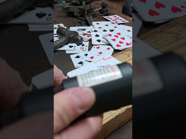 Ramset vs playing cards, using copper nails.