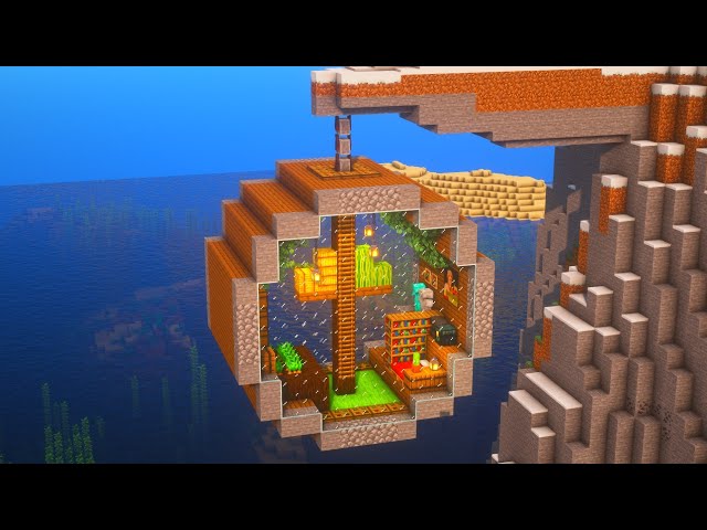 Minecraft : Hanging Cliff House | How to Build Simple Hanging House Tutorial