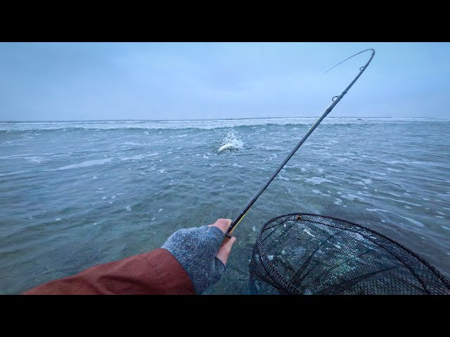 Fantastic Fishing Day in the Worst Weather - Winter Coastal Fly Fishing