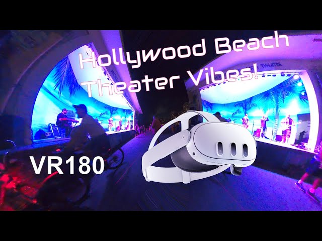 #VR180 #6K #CalfVR Hollywood Beach Theater Night Life Vibes in Florida #floridaman
