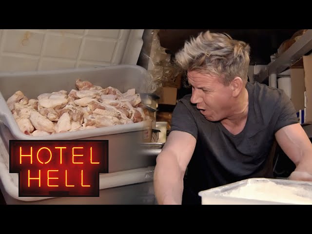 ⚠️ Breaking Rule Number 1: Raw Chicken Stored Above Cooked! | Gordon Ramsay: Hotel Hell