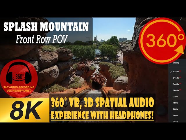 Splash Mountain Front Row POV [8K 360 | 3D Spatial Audio] Magic Kingdom, Disney World