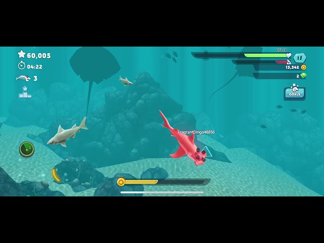 I beat the giant crab with the reef shark (hungry shark evolution)