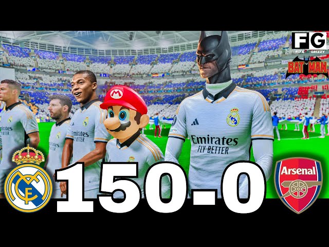 FIFA 24 | BATMAN,  SUPER MARIO, MBAPPÉ, MESSI, RONALDO ALLSTARS | REAL MADRID 150 - 0 ARSENAL