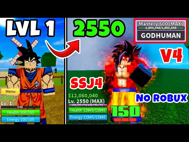 Noob To Pro as "Son Goku" in Blox Fruits | Unlocked God Human & Human V4 Full Awakening | Part One!