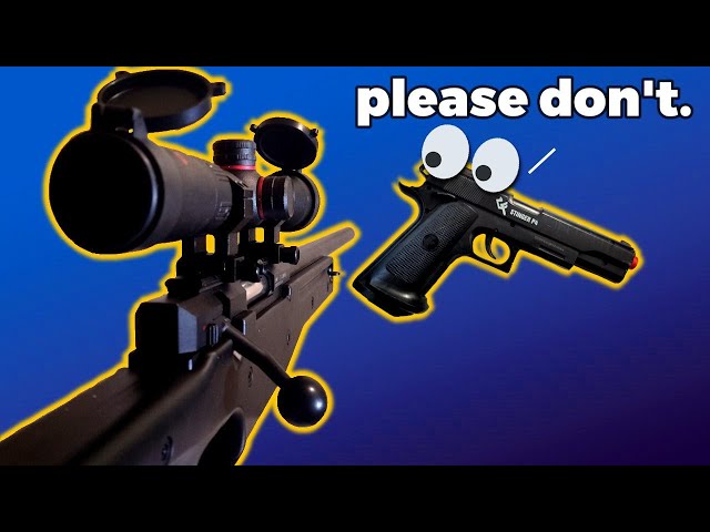 Shooting A Plastic Pistol With Powerful Air Guns!