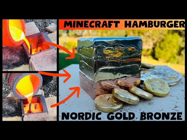 5 Layered Metal Mirrored Cube - Nordic Gold Bronze - ASMR Metal Melting - BigStackD Casting Copper