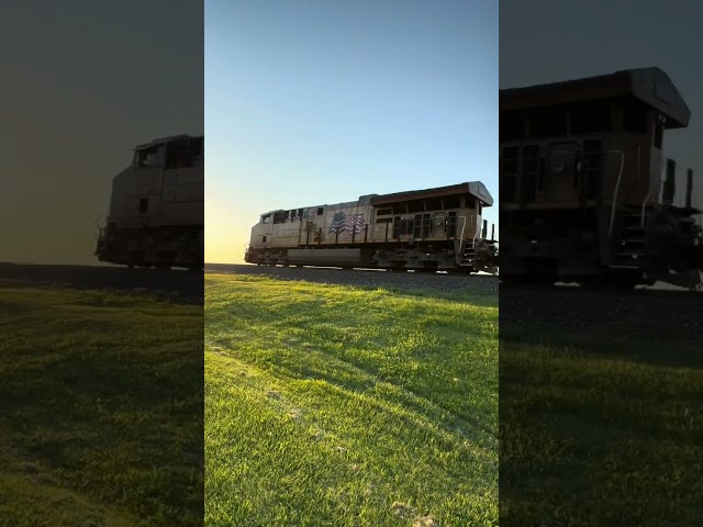 Union Pacific 2631 rolling through Caseyville Park. #railroad #sunset #unionpacific
