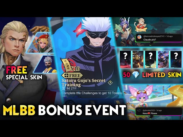 FREE 10X DRAW JJK | FREE PERMANENT SKIN | LIMITED SKIN 50 DM ONLY - Mobile Legends #whatsnext