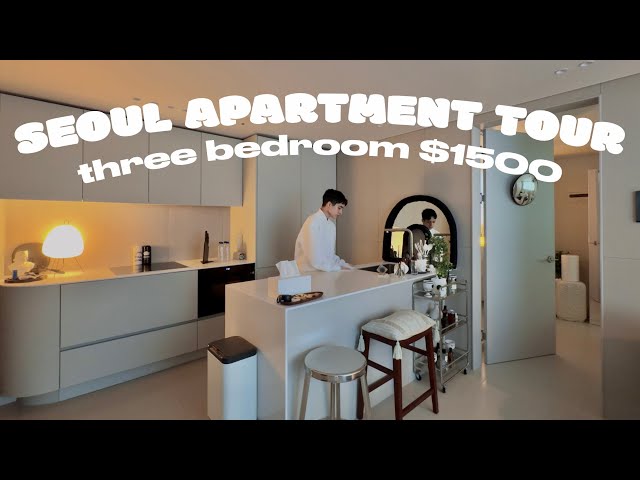 $1500 three bedroom new korean apartment tour, seoul vlog (black & white modern aesthetic)