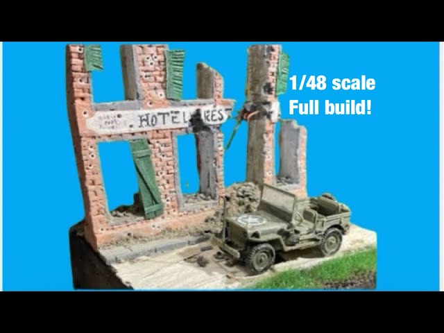 Willys Jeep in a war scene. WW2 Normandy diorama in 1/48 scale  #diorama #ww2