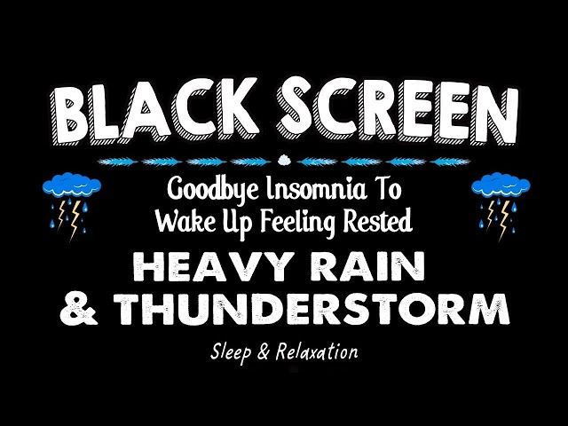 🔴Heavy Thunder Sounds and rain for Sleeping, No Ads - Black screen thunderstorm, Without Ads