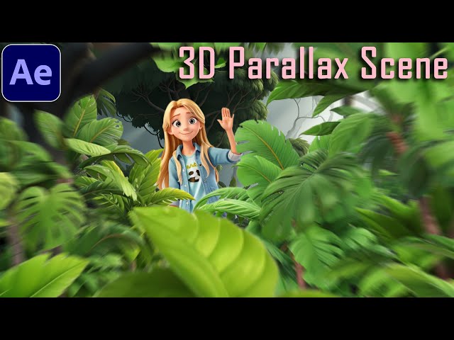 How to Create 3d parallax scene from 2d layers in After Effects #oe351