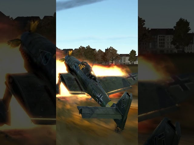 Stuka plane gets set on fire and crashes #shorts #airplane #crash