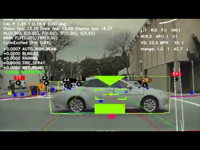 What Tesla's Autopilot sees while driving