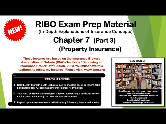 RIBO  Chapter 7  (Part 3) – Property Insurance