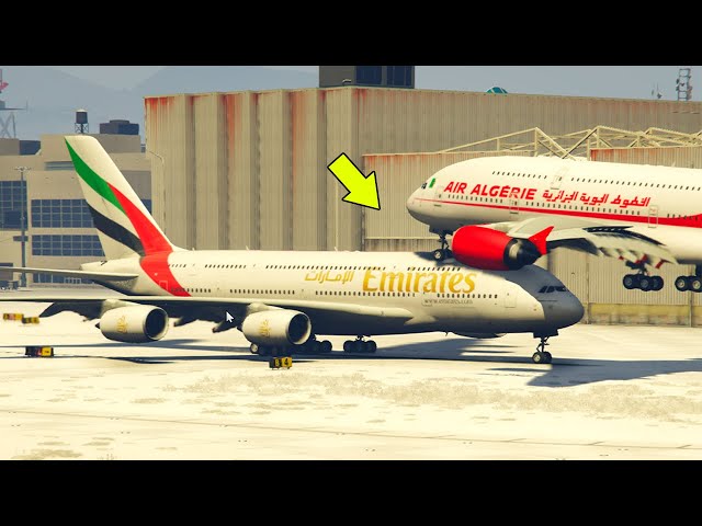 Emirates Air Bus A380 Hard Landing On Runway Covered By Snow Almost At Crashing Piont - xp11