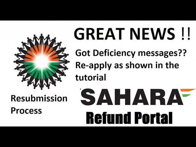 Sahara Good News !! Deficiency message वालो को ये करना होगा | अब ऐसा मिलेगा पैसा !सहारा रिफंड पोर्टल