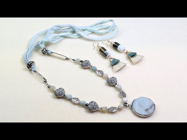 Amazonite and Fairy Silk necklace with the Modern Bohemian JJB MMBB