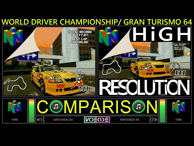 World Driver Championship (Nintendo 64 vs Nintendo 64) Side by Side Comparison @vcdecide