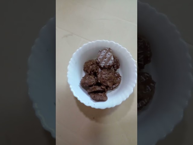 homemade quaker oat chocolate dropping in a bowl#asmr sound#viral#youtubeshorts