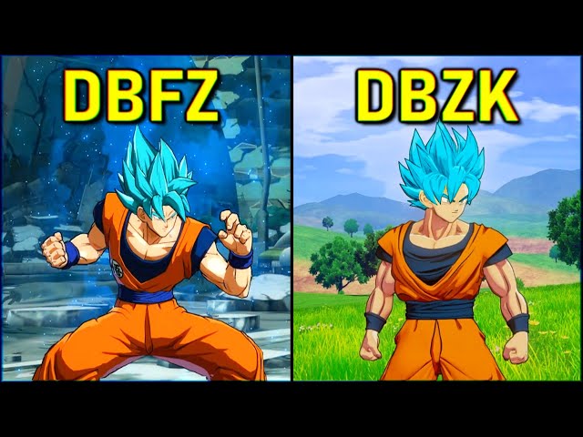 Goku Super Saiyan Blue - All Transformations & Attacks | DBZK vs DBFZ [SSGSS]