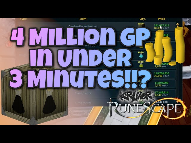 Making 4 Million GP in Under 3 Minutes!!? | Runescape 3