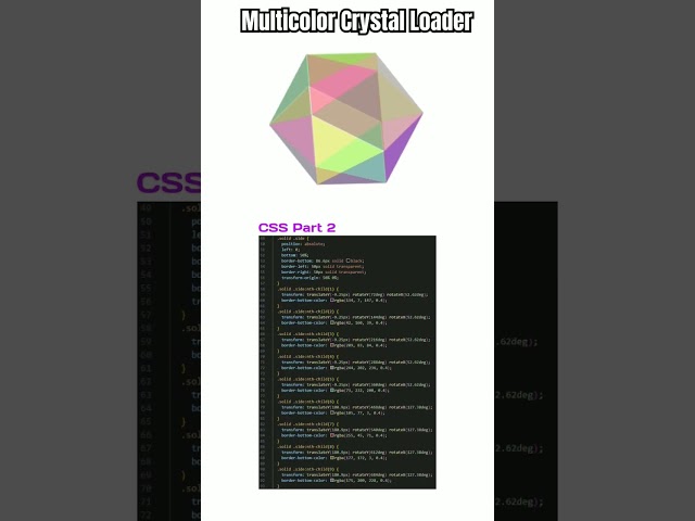 Multicolored Crystal Loader using HTML and CSS | Crystal | Loading Animation CSS | Loader #shorts