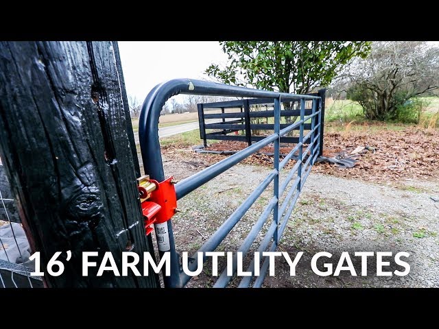 Installing 16 Foot Utility Farm Gates for our Driveway