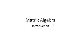 Linear (Matrix) Algebra